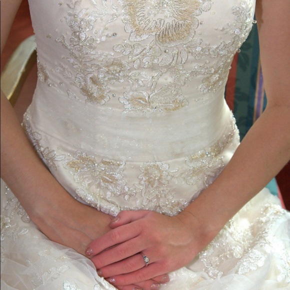 Oleg Cassini strapless ball gown wedding dress - Picture 6 of 7